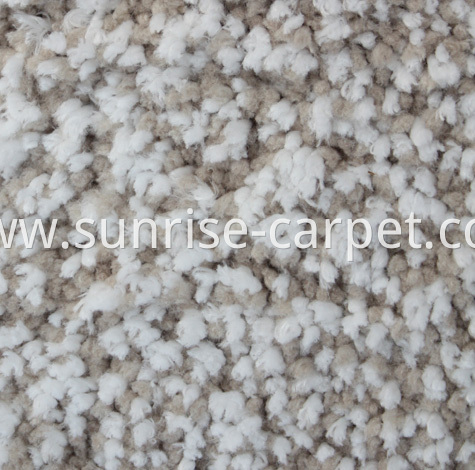 Microfiber Shaggy Rug Beige and White color mix